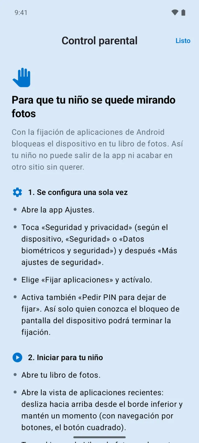 Guía integrada para la fijación de aplicaciones