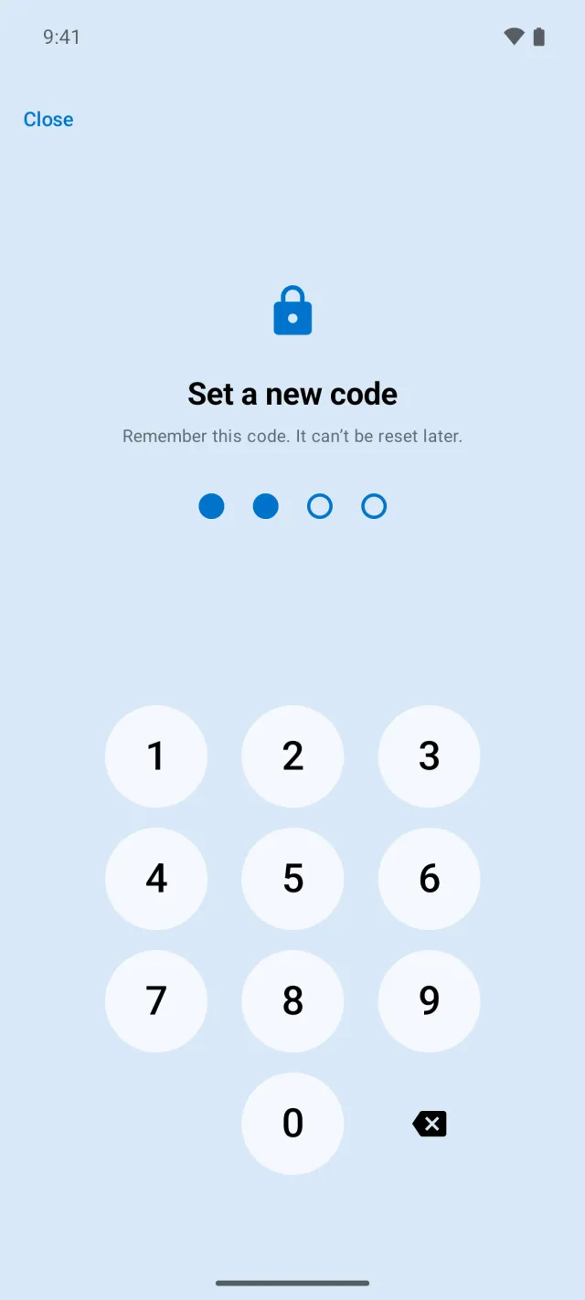Entering the parent code on a number pad