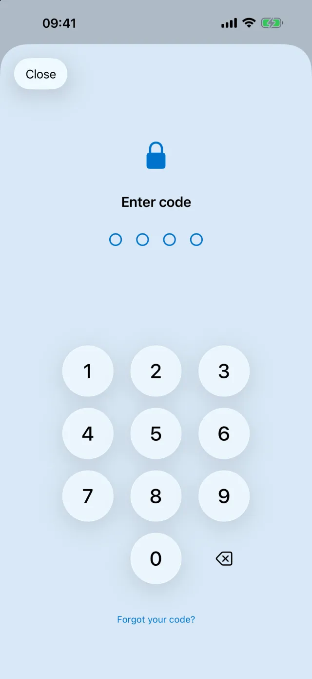 Entering the parent code on a number pad